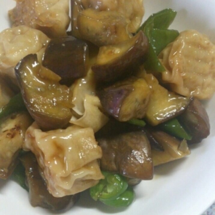 チルドシュウマイと茄子の中華炒め